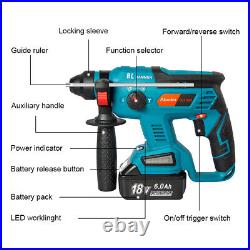 18V Brushless Rotary Hammer Drill For Makita DHR263Z With2x6.0Ah battery+Charger