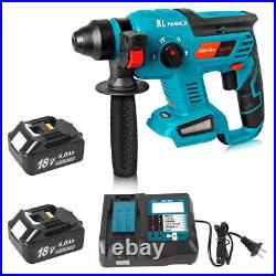 18V Rotary Hammer Drill Brushless Cordless SDS 4 Functions with Battery&Charger