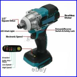1/2 Impact Wrench+125mm Angle Grinder 18V Tools Combo Kit &2 Battery For Makita