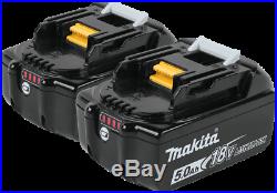 (2) Genuine Makita BL1850B 18V LXT Lithium-Ion Batteries 5.0Ah