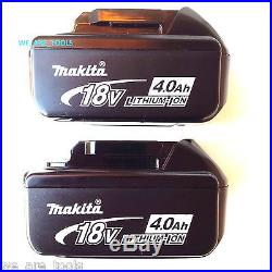 (2) NEW Makita BL1840B 18V GENUINE Batteries 4.0 AH, (1) DC18RC Charger 18 Volt