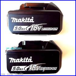 2 NEW Makita LED GAUGE BL1850B-2 18V GENUINE Batteries 5.0, (1) Charger 18 Volt