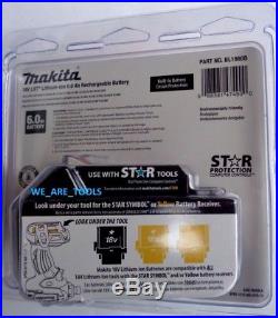 (2) New Genuine Makita BL1860B-2 18V Batteries 6.0 AH LED Gauge 18 Volt LXT
