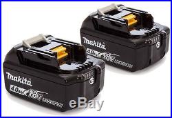 2 x Makita BL1840B 18V Li-Ion Battery 4.0Ah (With Charge Level Indicator)