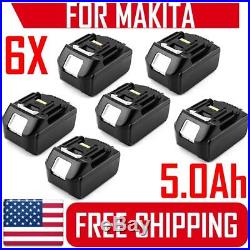 6x 18V 5.0Ah FOR MAKITA BL1830 BL1815 LXT400 Lithium-Ion Battery BL1845 upgrade