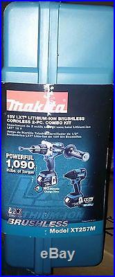 BNIB Makita 18V LXT Cordless 2Pc Combo Kit XT257M