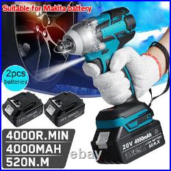 Brushless Electric Impact Wrench Cordless 1/2 Power Tool For Makita Battery t