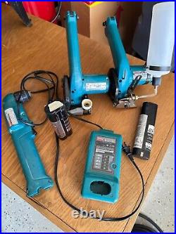 Lot of Vintage Makita Right Angle Drill + Glass Tile Saws + Batteries + Charger