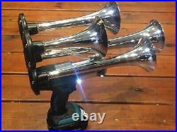 MAKITA 18V Li-ion Power Air Horn, Train Horn, Brass Polished Chrome Trumpets