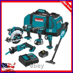MAKITA 18-Volt Lithium-Ion Cordless 6-Piece Power Tool Kit with Bags and Battery