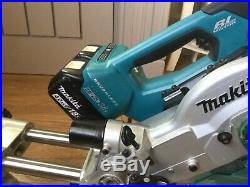 MAKITA DLS714 SLIDING MITRE SAW WITH 2 4ah BATTERIES