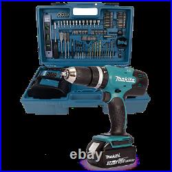 Makita 18V Combi Drill with 3Ah Battery, 101 Pieces Kit (DHP453FX12) UTSB