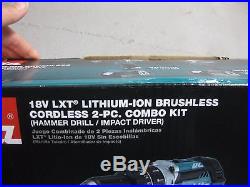 Makita 18V LXT 4.0ah Lithium-Ion Brushless Cordless 2 Tool Combo Kit XT269M