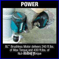 Makita 18V LXT 4-Speed 1/2 Sq Drive Impact Wrench with Detent Anvil Bare Tool