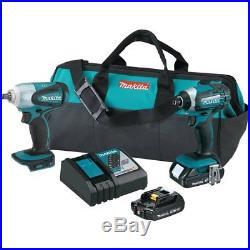 Makita 18V LXT Brushless Cordless Impact Driver & Wrench Combo Kit with Batteries