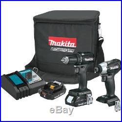 Makita 18V LXT Lithium-Ion SubCompact Cordless Brushless 2Pc. Combo Kit with Bag
