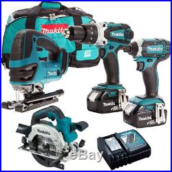 Makita 18V Li-Ion 4 Piece Monster Kit With 2 x 5.0Ah Batteries & Charger In Bag