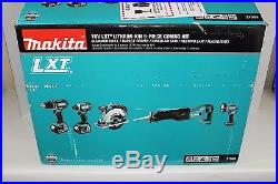 Makita 18 Volt LXT Lithium Ion Cordless 5 Piece Combo Power Tool Kit XT505