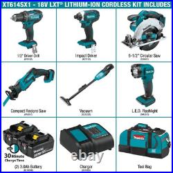 Makita 18-Volt Lithium-Ion Cordless 6-Piece Kit Drills, Saw, Vacuum with Battery