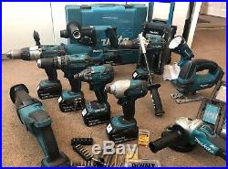 Makita 18v LXT lithium tool set 20 piece 6 batteries 2 chargers drills, saws, et