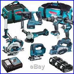 Makita 18v Li-ion 8 Piece Brushless Kit With 3 X 5.0ah Batteries And 2 X Bags