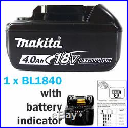Makita 18v Lxt Lithium Ion Bl1840b 4ah Genuine Battery 100% Genuine