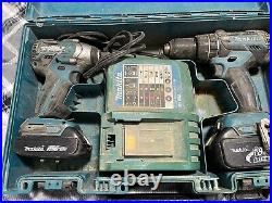 Makita 18v impact and drill combo kit. 2 Batteries, Charger And Case