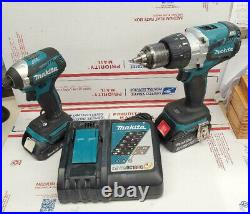 Makita 2pc Brushless Combo Kit Xph07 & Xdt14 With 2 Batt And Charger