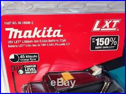 Makita BL1850B-2 NEW LED GAUGE 18V GENUINE Battery 5.0 AH 18 Volt SEALED
