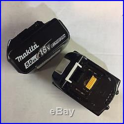 Makita BL1850b 2 Pack genuine 18 volt Lithium 5.0 amp battery New w fuel gage
