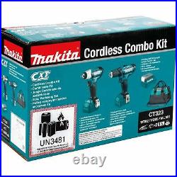 Makita CT323 12V Max CXT Lithium-Ion Cordless 3-Pc. Combo Kit (1.5Ah)