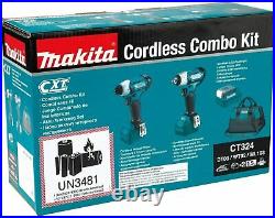 Makita CT324 12V max CXT Lithium-Ion Cordless 3-Pc. Combo Kit 1.5Ah