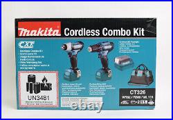 Makita CT326 3pc 12v CXT Cordless Impact & Drill Combo Kit with 1.5Ah Batteries