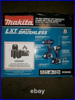 Makita CX200RB 18V LXT Li-Ion 2-Tool Combo Kit (2 Ah) New