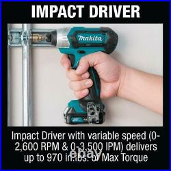 Makita Combo Kit Drill/Impact Driver/Impact Wrench/Flashlight Battery Charger