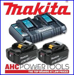 Makita DC18RD Dual Port Charger with 2 x BL1850B 5.0ah Li-Ion Batteries Kit
