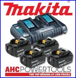 Makita DC18RD Dual Port Charger with 4 x BL1850B 5.0ah Li-Ion Batteries Kit