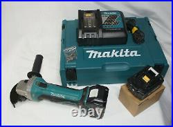 Makita DGA 452 18V Winkelschleifer Flex 125mm + 2 Akkus + DC18RC + MacPac Koffer