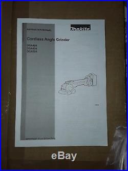 Makita Dga454z 18v 115mm Brushless Lxt Angle Grinder Body Only Inc Case & Insert
