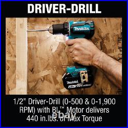Makita Driver Drill Brushless Cordless 2 Piece Combo Kit 3.0Ah 18 Volt XT281S