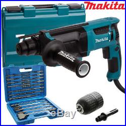 Makita HR2630 SDS+ 3 Mode Rotary Hammer Drill Extra Acce. & Keyless Chuck 240V