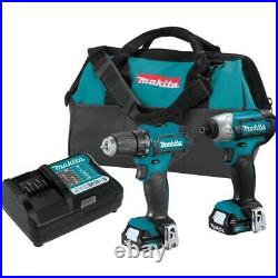 Makita Impact Driver 12V max CXT 1.5 Ah Lithium-Ion Cordless Drill Combo Kit