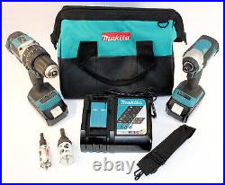 Makita LXT Brushless 18V XPH12 Hammer Drill, XTD13 Impact Wrench Kit withBag
