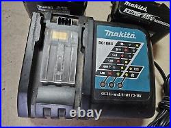 Makita Lot 18V Tool, Battery, Charging Station XDT04 XPH06 BL1830 BL1850B DC18RC