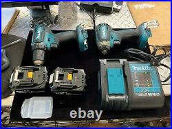 Makita XDT13, Makita XFD13 with 2 batteries, charger and bag