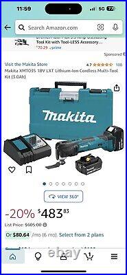 Makita XMT035 18V LXT Lithium-Ion Cordless Multi-Tool Kit (3.0Ah)