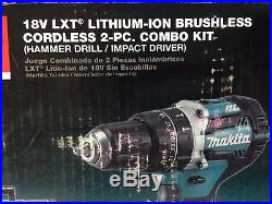 Makita XT269M 18V 4.0Ah LXT Li-Ion Brushless Cordless Combo Kit, 2-Tool