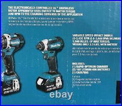 Makita XT269M 18V LXT Brushless Drill/Driver Combo Kit NewithFree Shipping in US