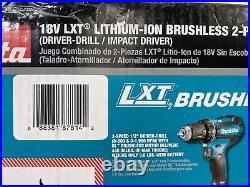 Makita XT281S Brushless 18V LXT Lith-Ion Drill Driver / Impact Driver Kit NEW