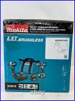 Makita XT281S Brushless 18V LXT Lith-Ion Drill Driver / Impact Driver Kit NEW
